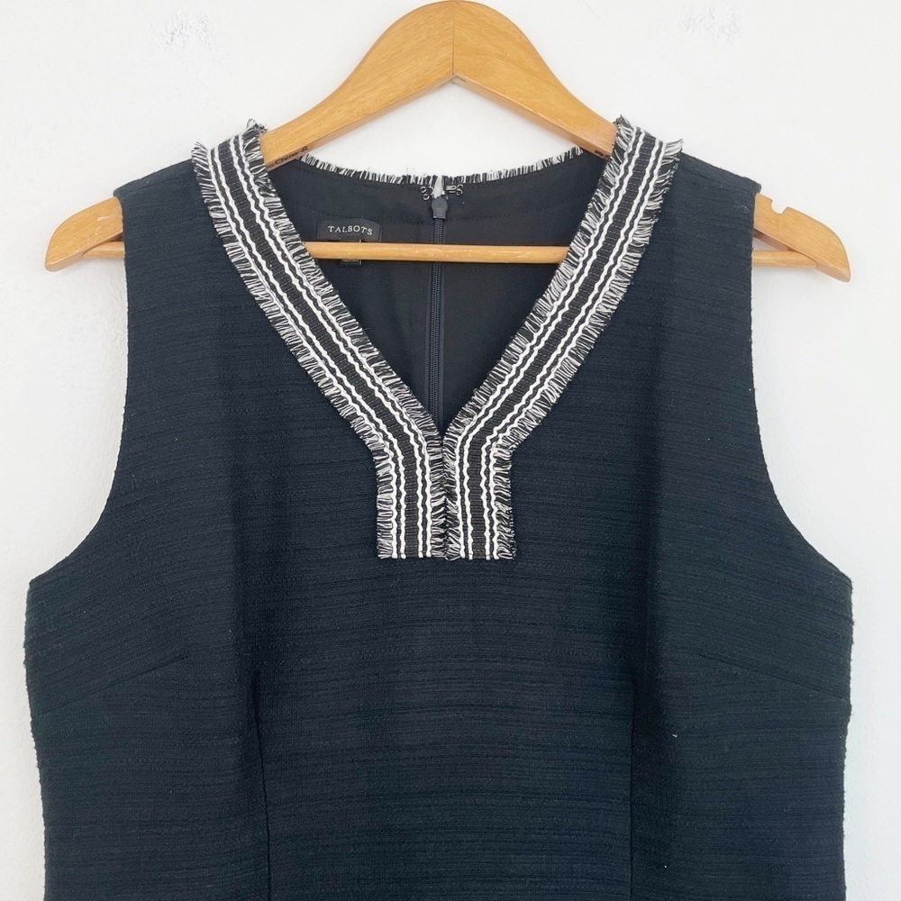 Talbots Black Embroidered Minimalist Basic V-Neck… - image 3